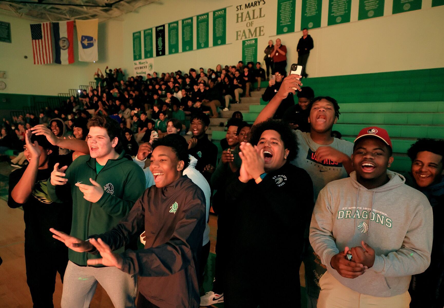 St. Mary's High School pep rally send off for football team